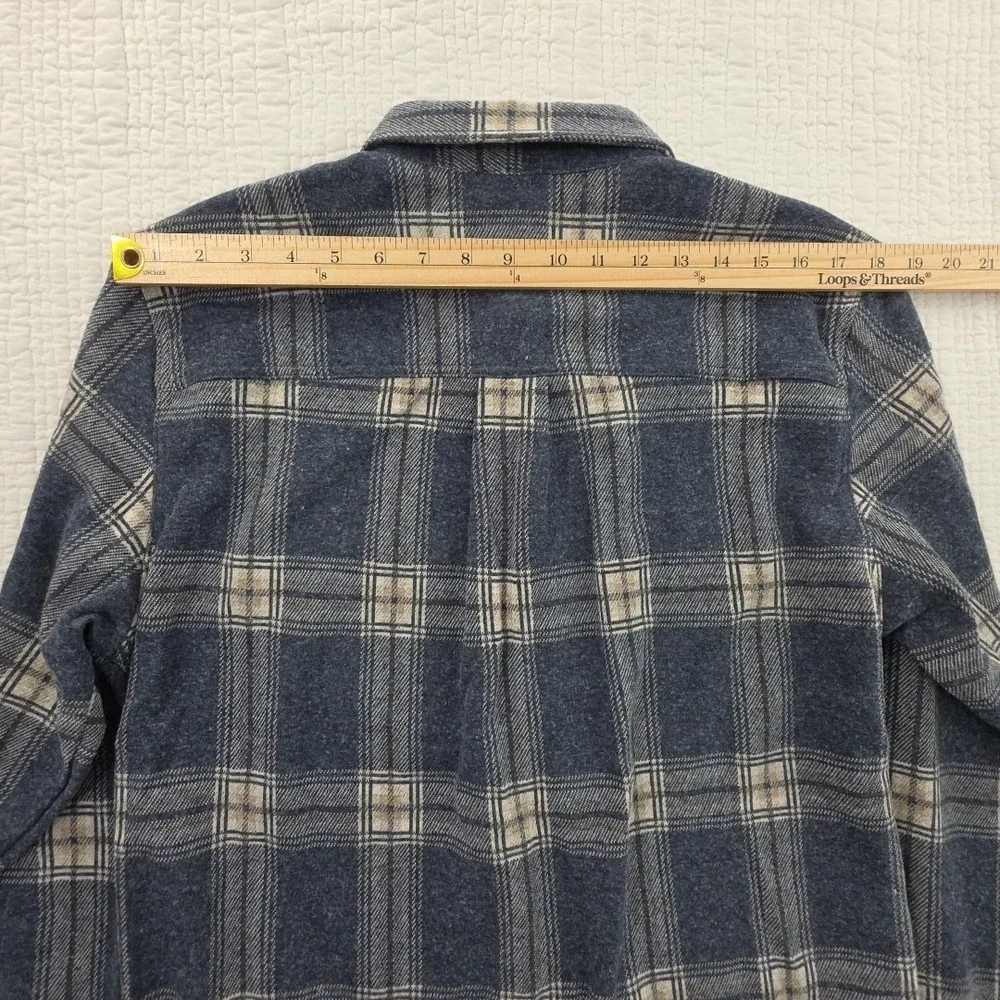 Marine Layer Pacifica Stretch Twill Shirt Mens Medium Blue Plaid $148 NWT NEW